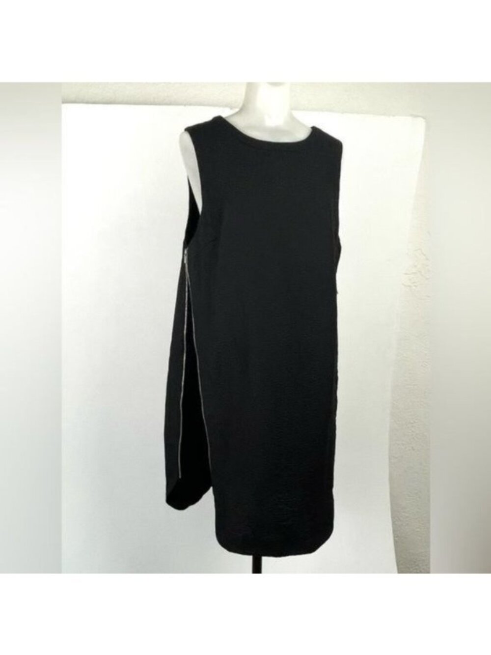 Robert Rodriguez shift mini dress/tunic Black Sleeveless Silver Side Zippers 6 - Picture 6 of 11